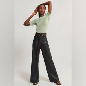 MAEVE by Anthropology. 🆕 THE ‘COLETTE’ WIDE-LEG FAUX LEATHER PANTS. Sz 32 🔥
